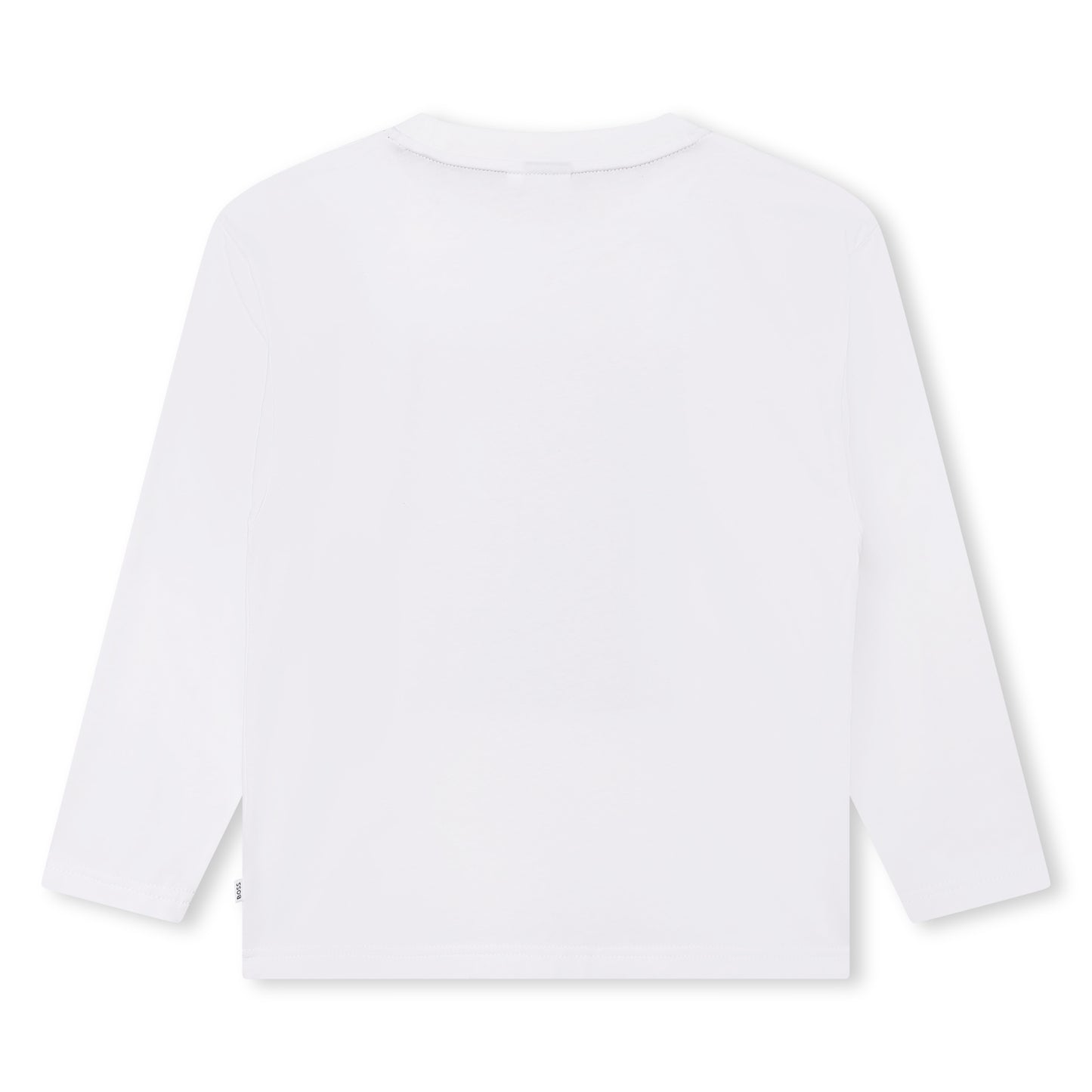 Hugo Boss Boy's White Logo Long-Sleeve T-Shirt