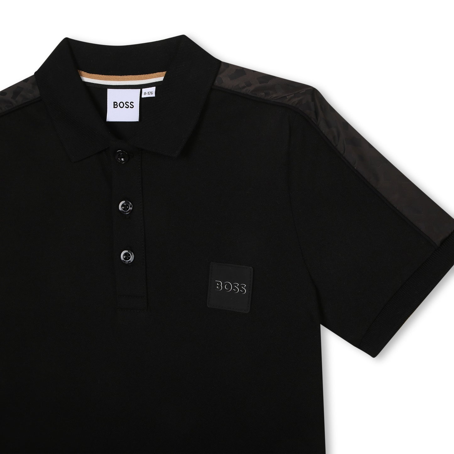 Hugo Boss Boy's Black Short-Sleeved Polo Shirt