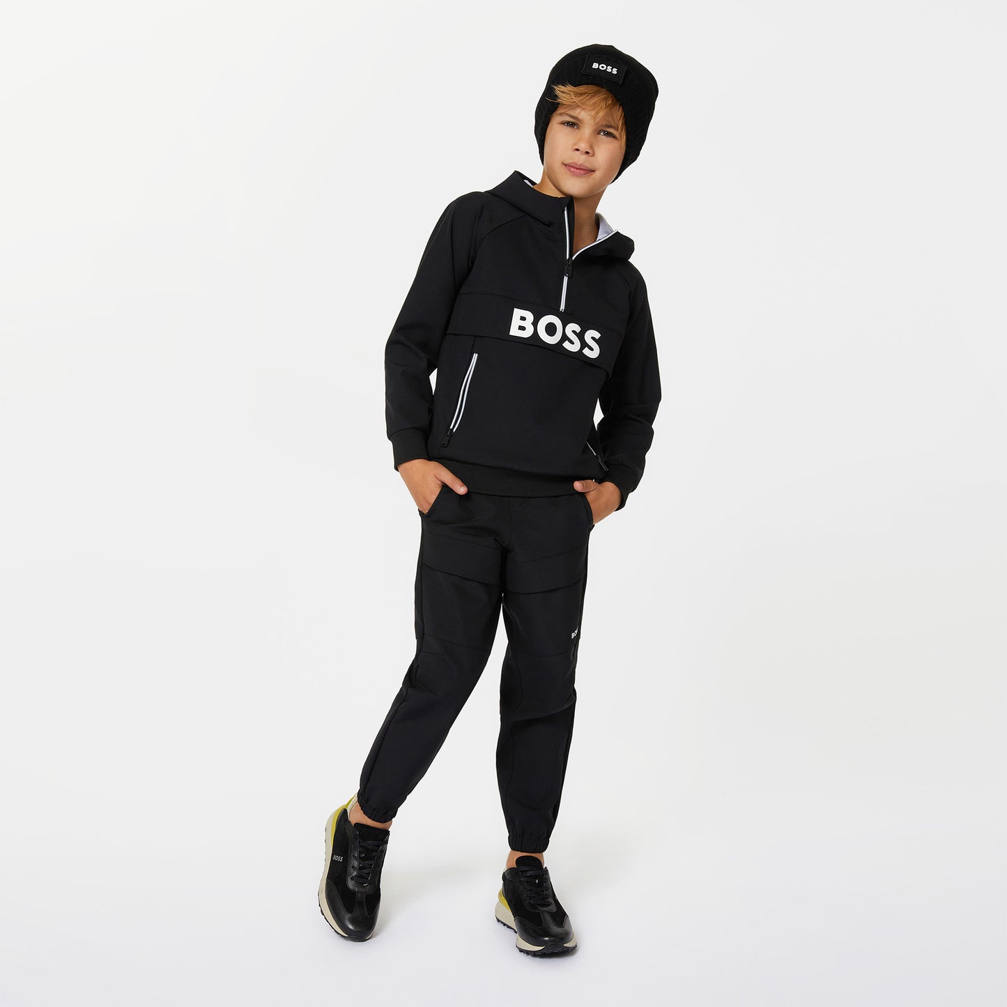 Hugo Boss Boy's Black Hooded Sweatshirt