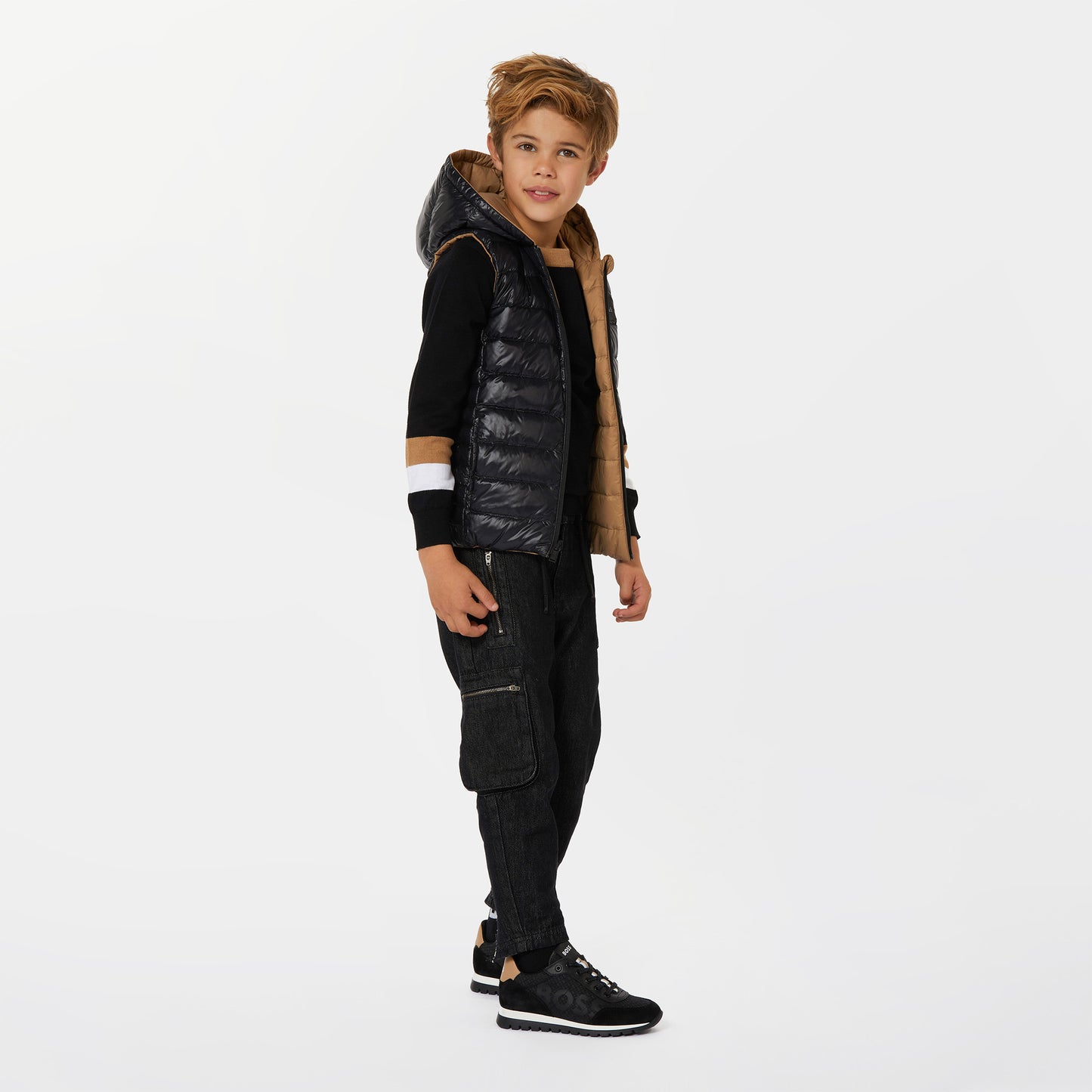 Hugo Boss Boy's Stone Reversible Puffer Gilet