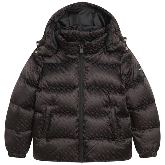 Hugo Boss Boy's Black Zip-Up Hooded Winter Jacket