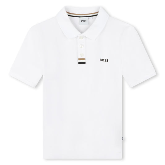 Hugo Boss Boy's White Short-Sleeved Polo