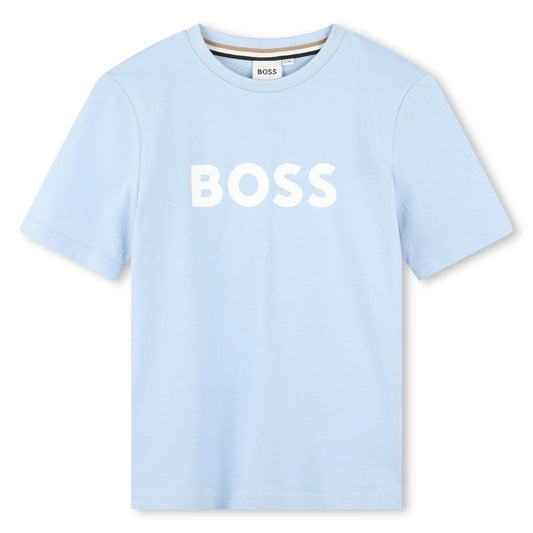 Hugo Boss Boy's Pale Blue Logo T-Shirt