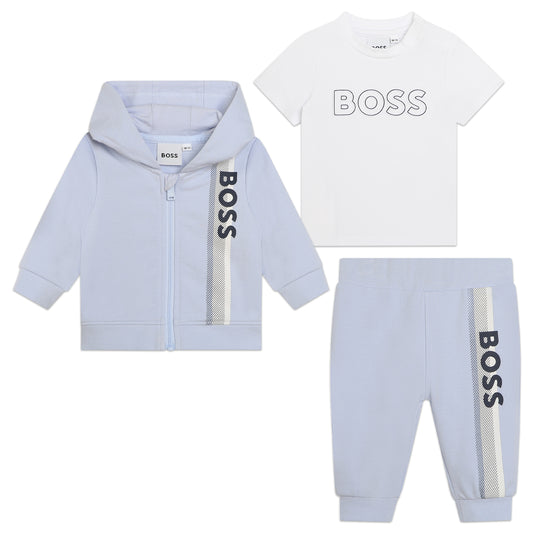 Hugo Boss Baby Boy's Pale Blue Three-Piece Tracksuit