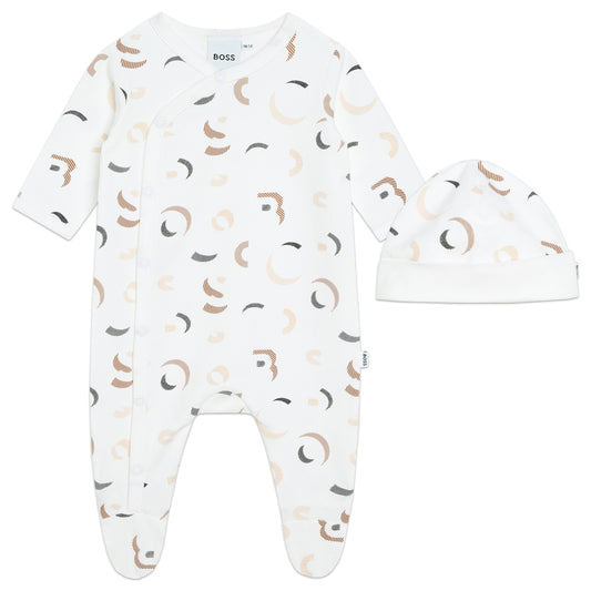 Hugo Boss Baby Boy's White & Stone Pyjama Set