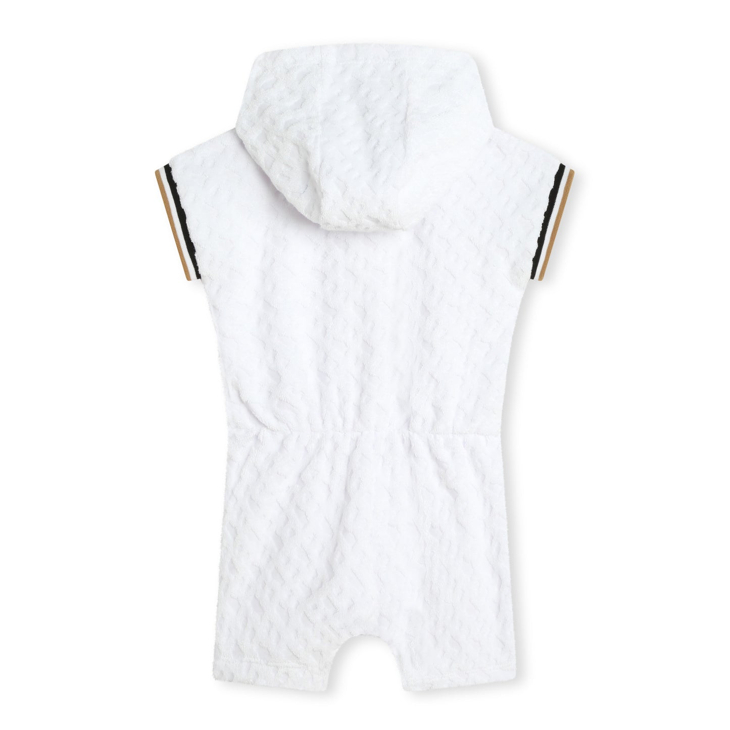 Hugo Boss Baby Boy's White Towelling Hooded Playsuit