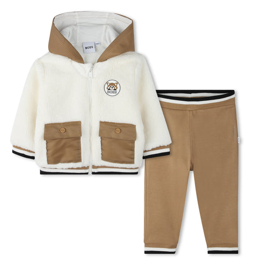 Hugo Boss Baby Boy's Off White Two-Piece Ribbed Set