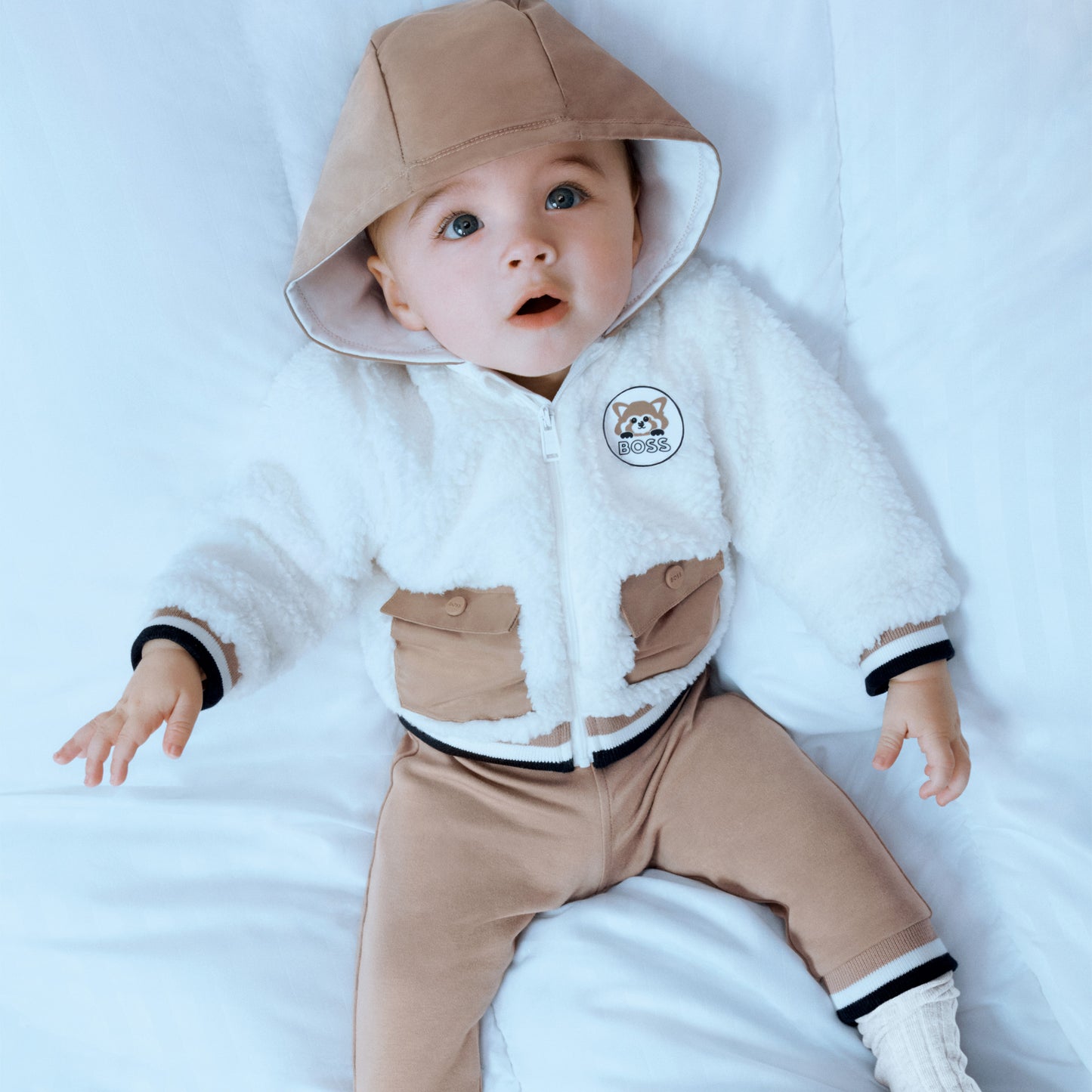 Hugo Boss Baby Boy's Off White Two-Piece Ribbed Set