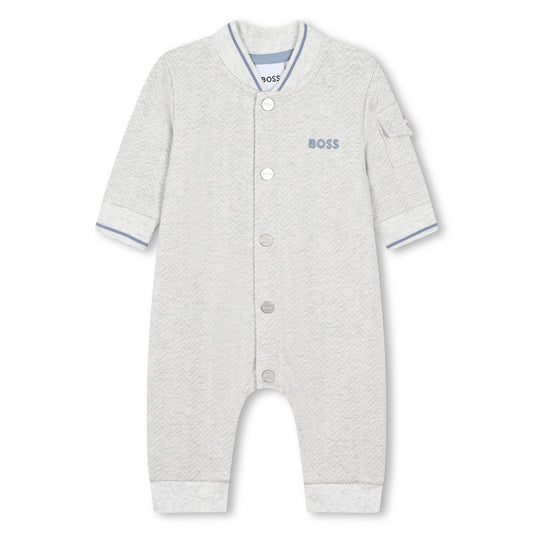 Hugo Boss Baby Boy's Light Chine Grey Fleece Playsuit