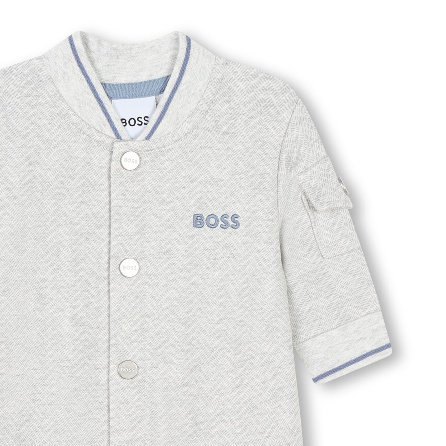 Hugo Boss Baby Boy's Light Chine Grey Fleece Playsuit