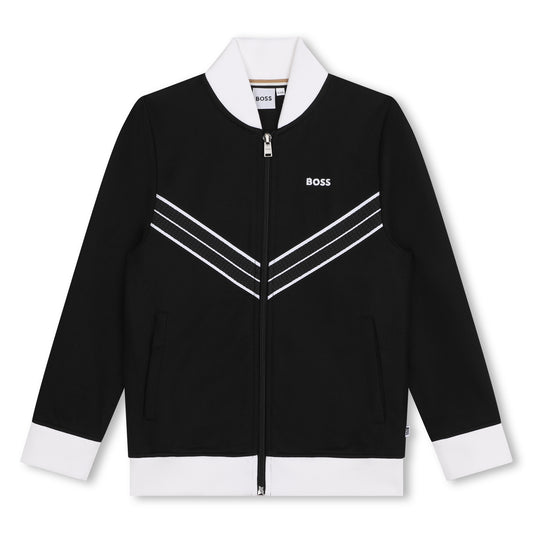 Hugo Boss Boy's Black Zip-Up Jogging Cardigan