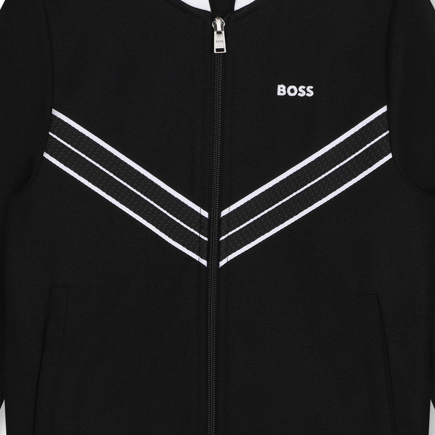 Hugo Boss Boy's Black Zip-Up Jogging Cardigan