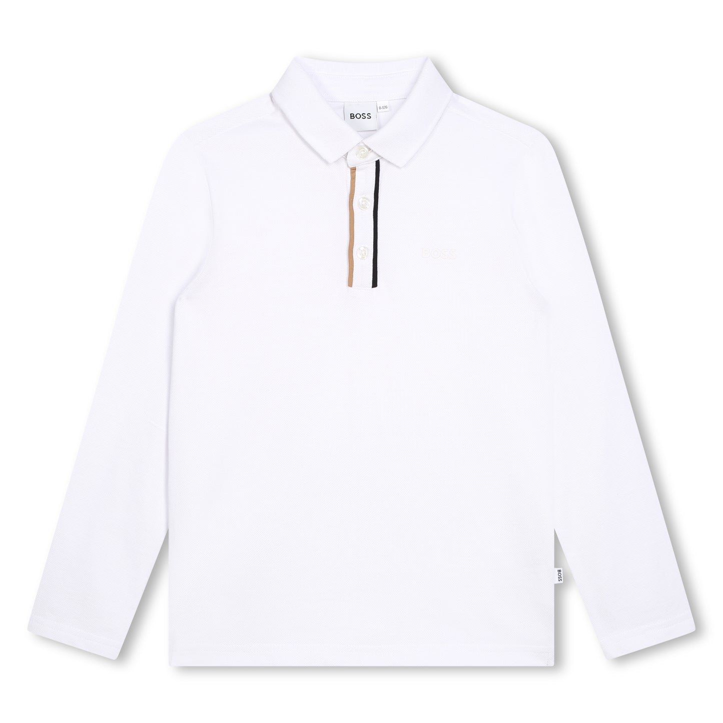 Hugo Boss Boy's White Long-Sleeved Polo Shirt