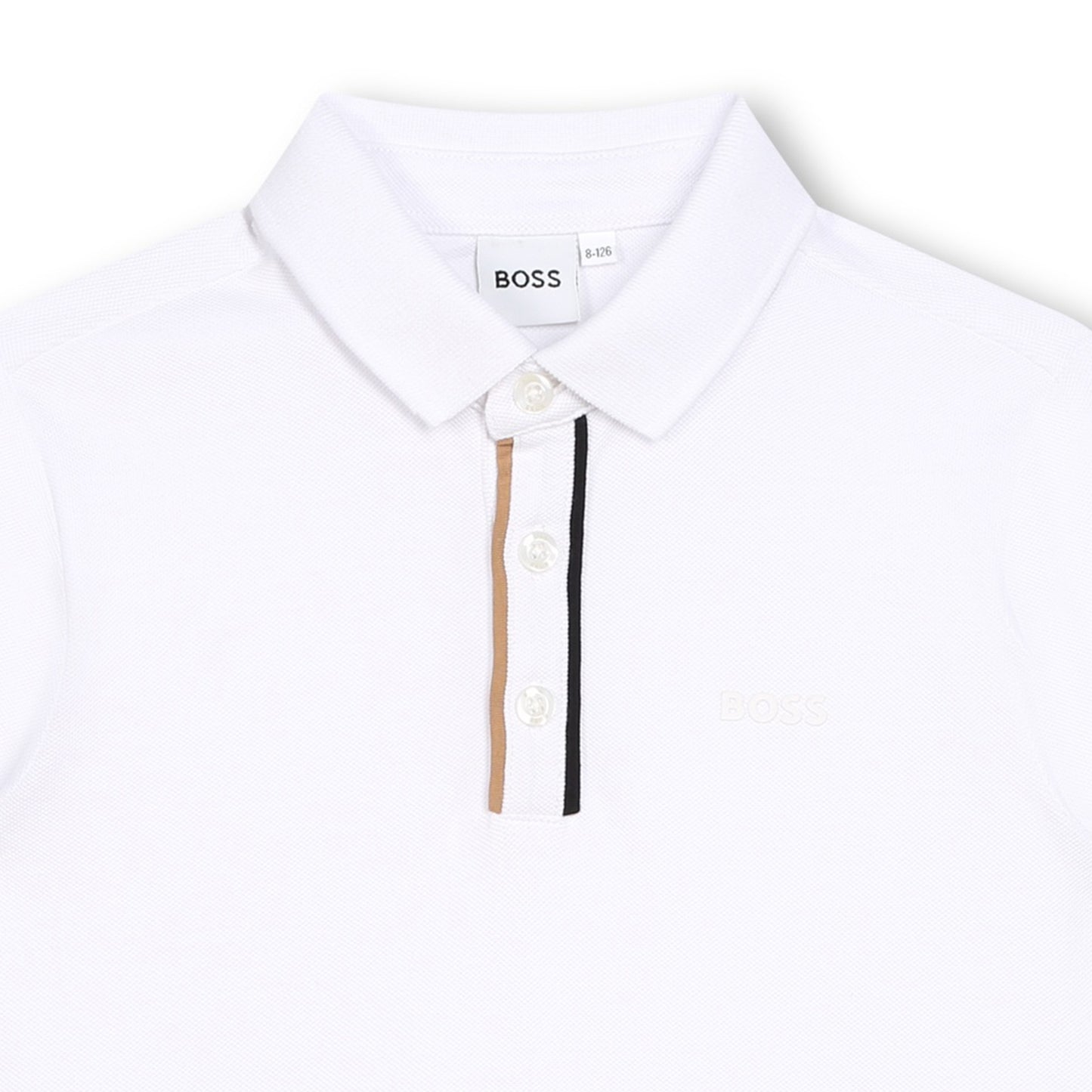 Hugo Boss Boy's White Long-Sleeved Polo Shirt