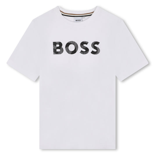 Hugo Boss Boy's White Short-Sleeved Logo T-Shirt