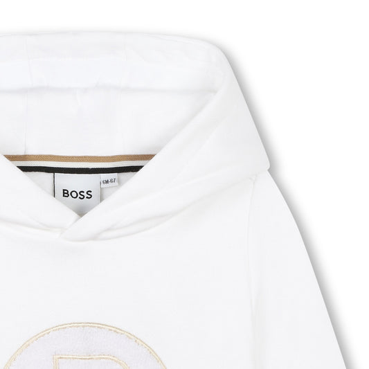 Hugo Boss Baby Boy's White Embroidered Fleece Sweatshirt