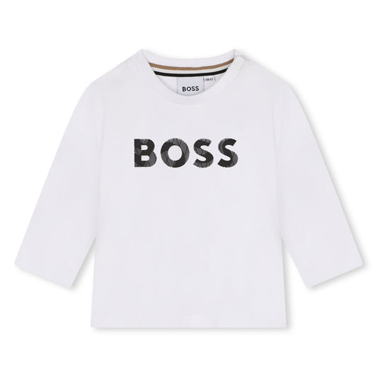 Hugo Boss Baby Boy's White Cotton Logo T-Shirt