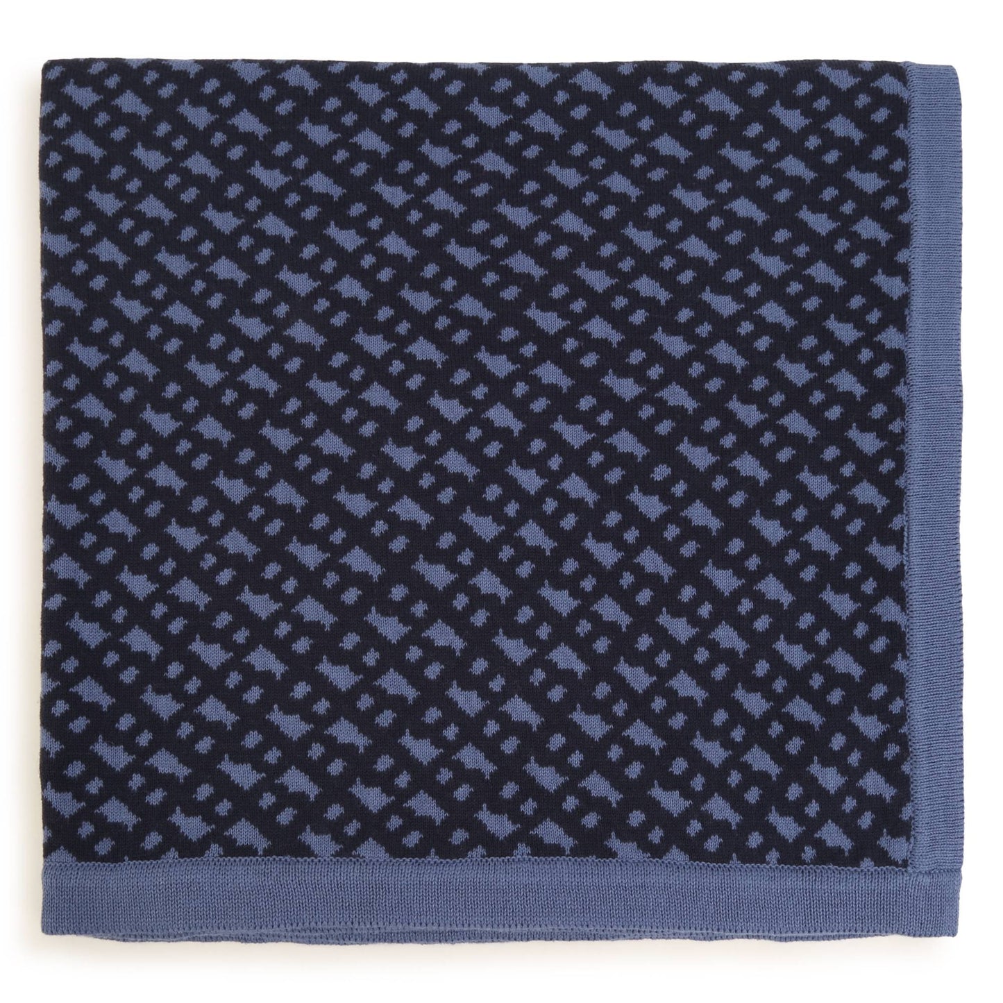 Hugo Boss Navy Jacquard Cotton Blanket