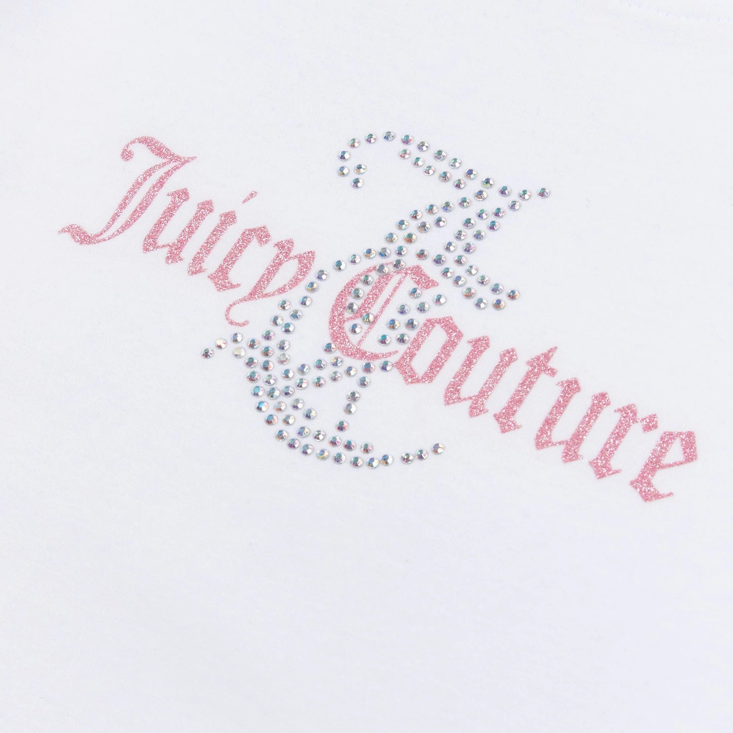 Juicy Couture Girl's White Diamanté Logo T-Shirt