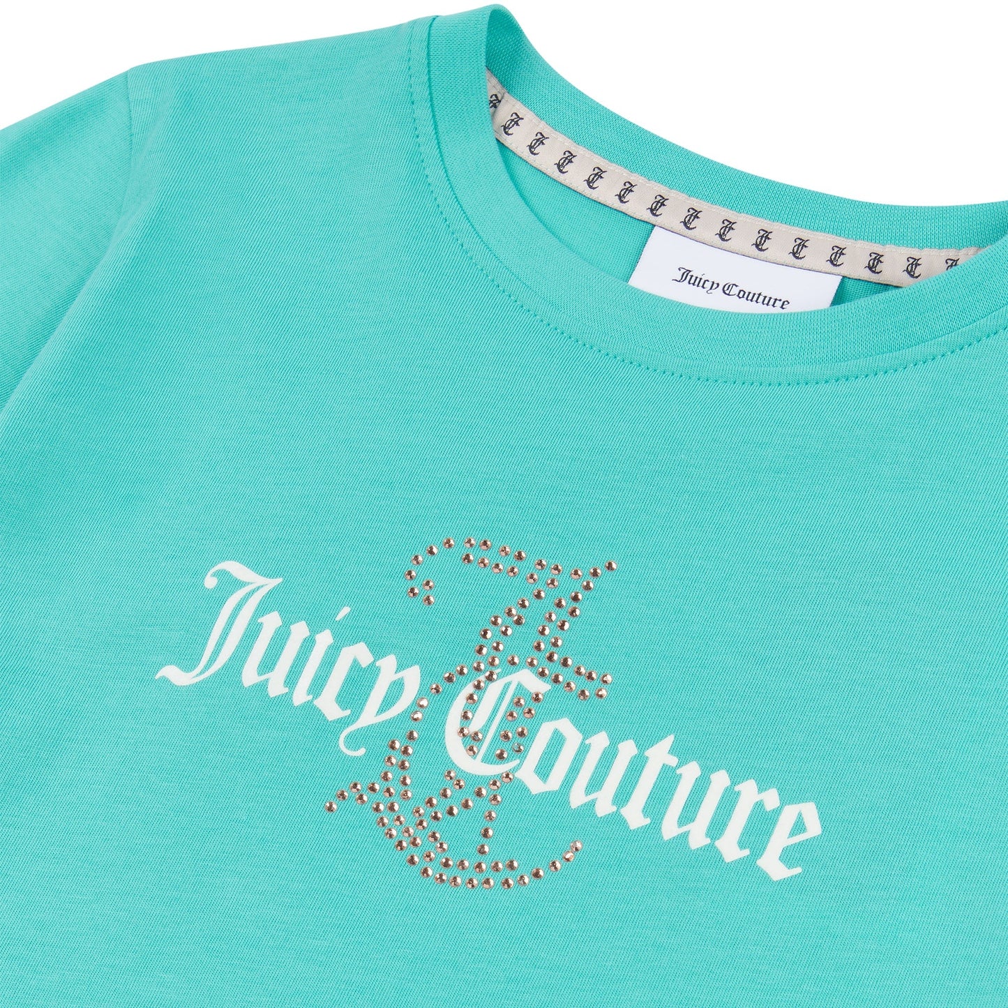 Juicy Couture Girl's Turquoise Diamanté Logo T-Shirt