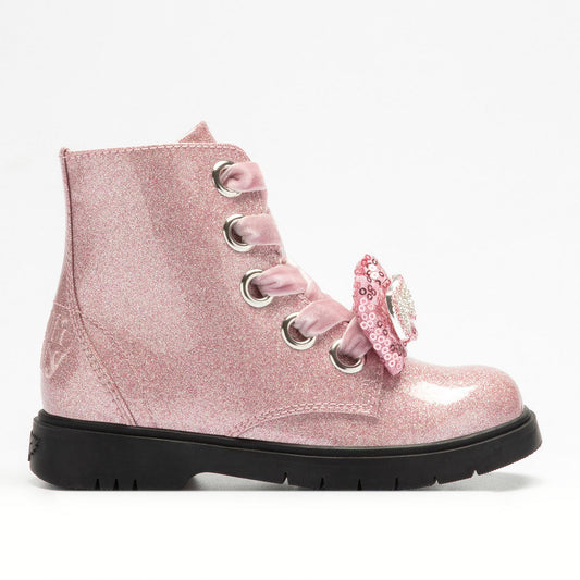 Lelli Kelly Girl's Pink Sparkle Patent Leather Stella Boots