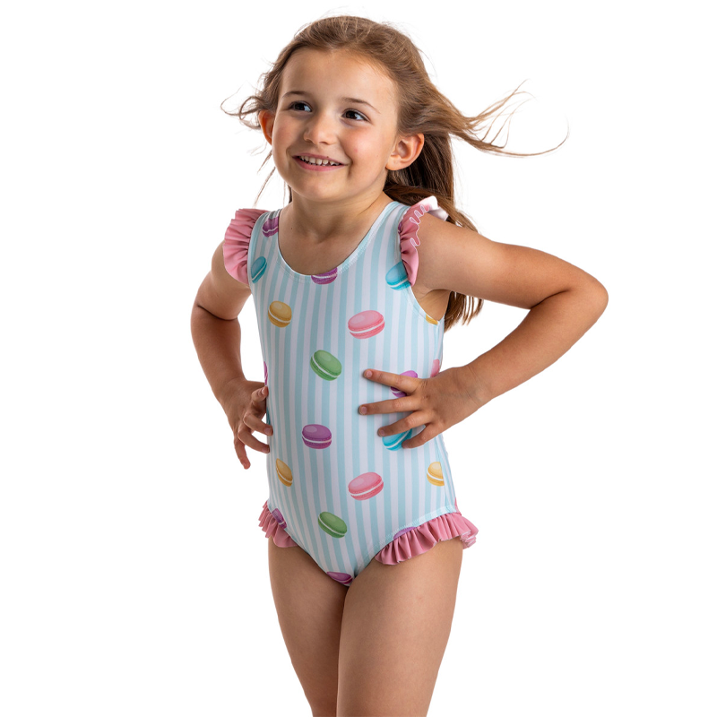 Meia Pata Girl's La Digue Macaron Print Swimsuit