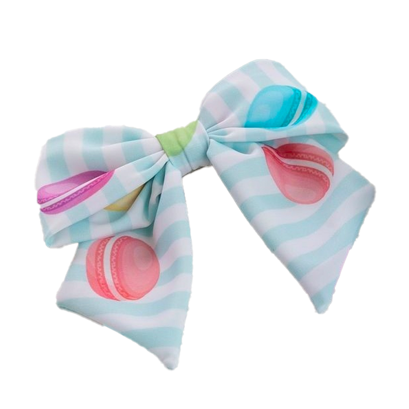 Meia Pata Girl's Macaron Print Hair Bow