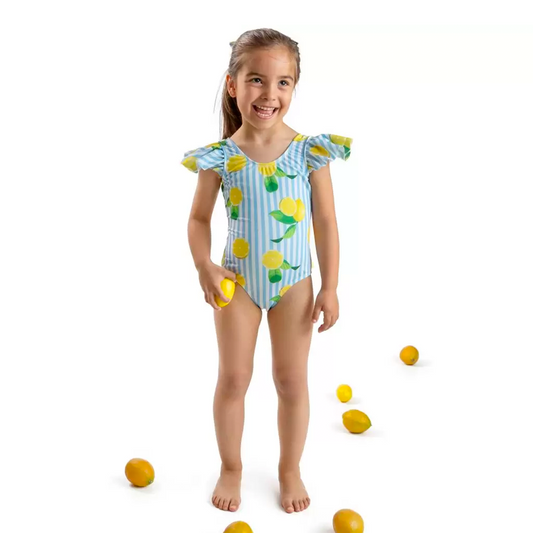 Meia Pata Girl's Praslin Lemon Print Swimsuit