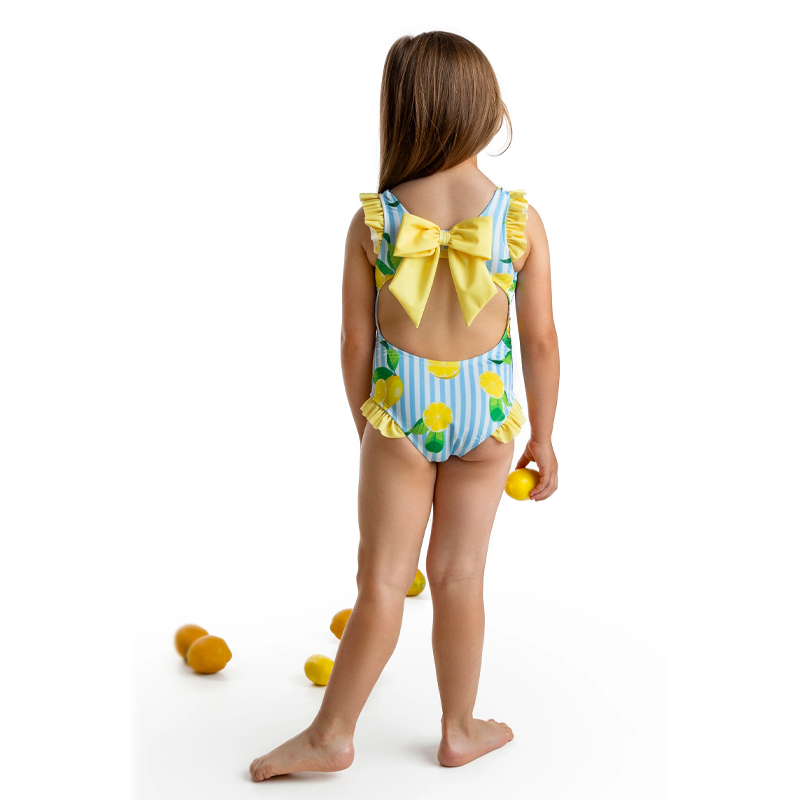 Meia Pata Girl's La Digue Lemon Print Swimsuit