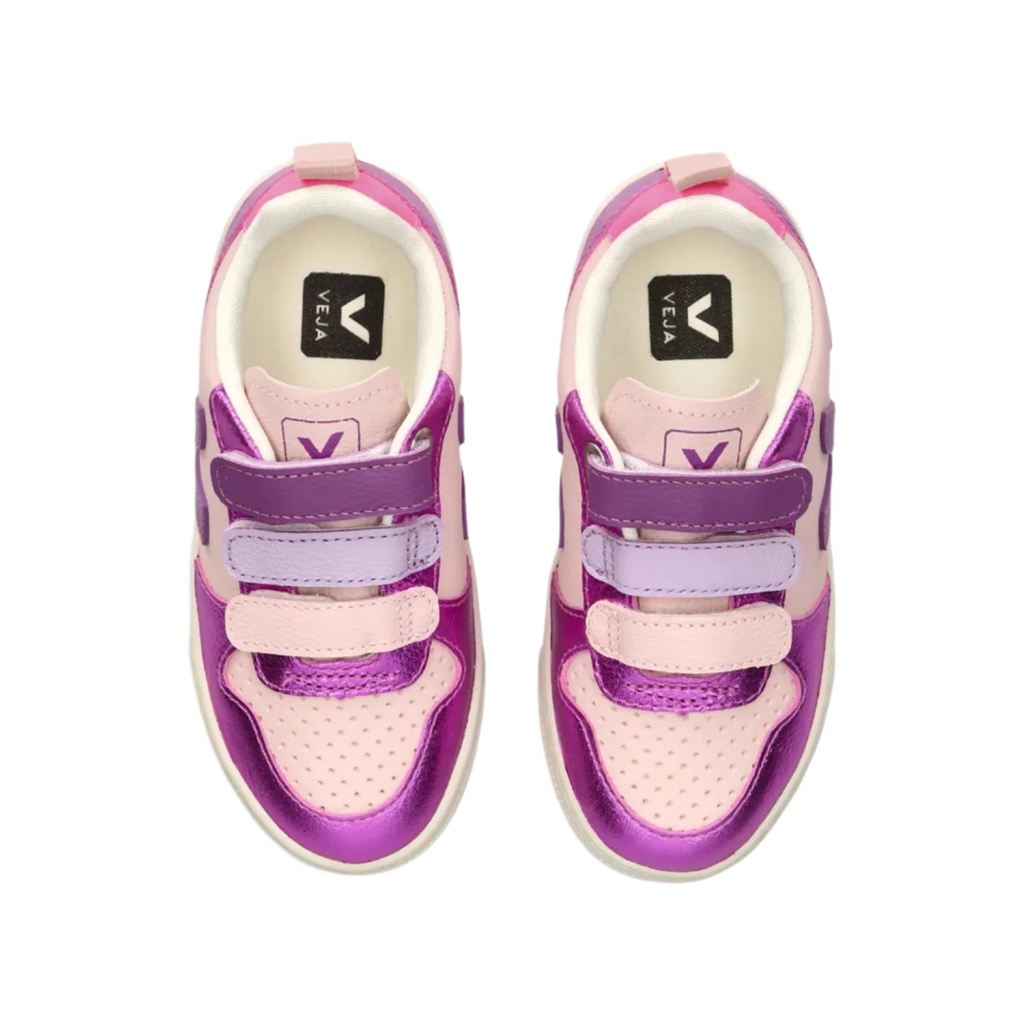 Veja Baby Girl's Pink Comb V-10 Leather Trainers