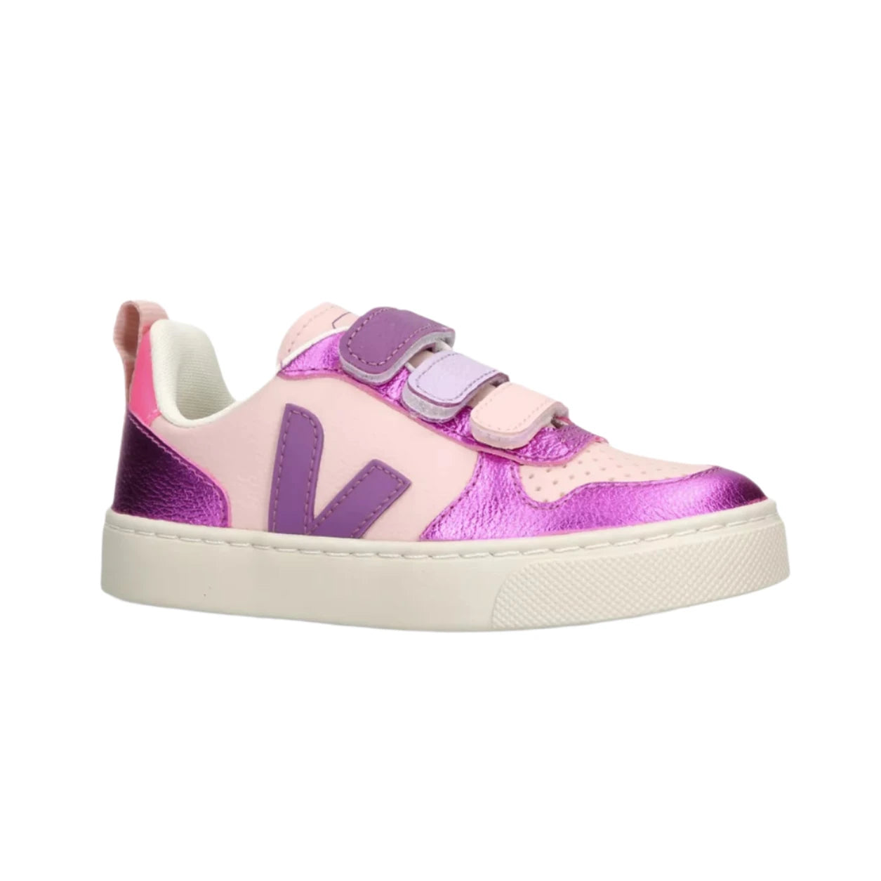 Veja Baby Girl's Pink Comb V-10 Leather Trainers