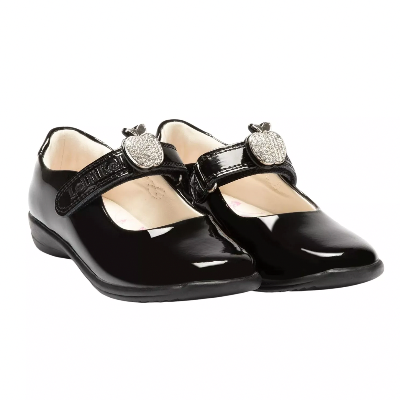 Lelli Kelly Girl's Black Patent Leather Limited Edition Apple Charm School Shoes