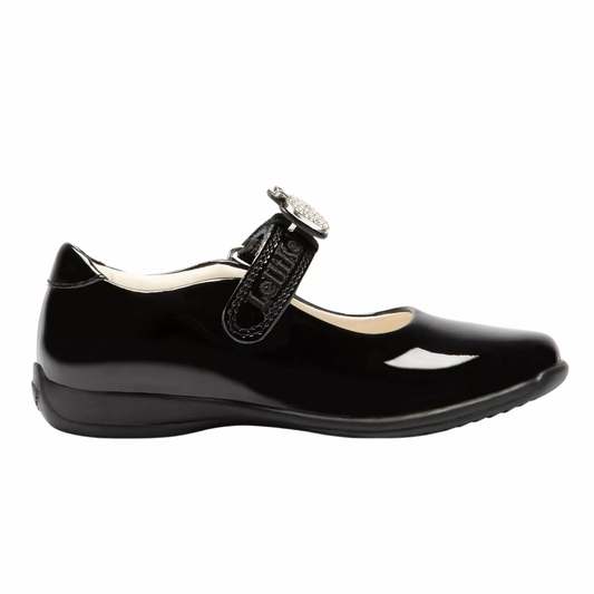 Lelli Kelly Girl's Black Patent Leather Limited Edition Apple Charm School Shoes