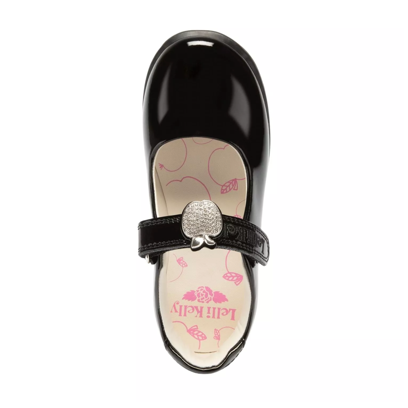 Lelli Kelly Girl's Black Patent Leather Limited Edition Apple Charm School Shoes