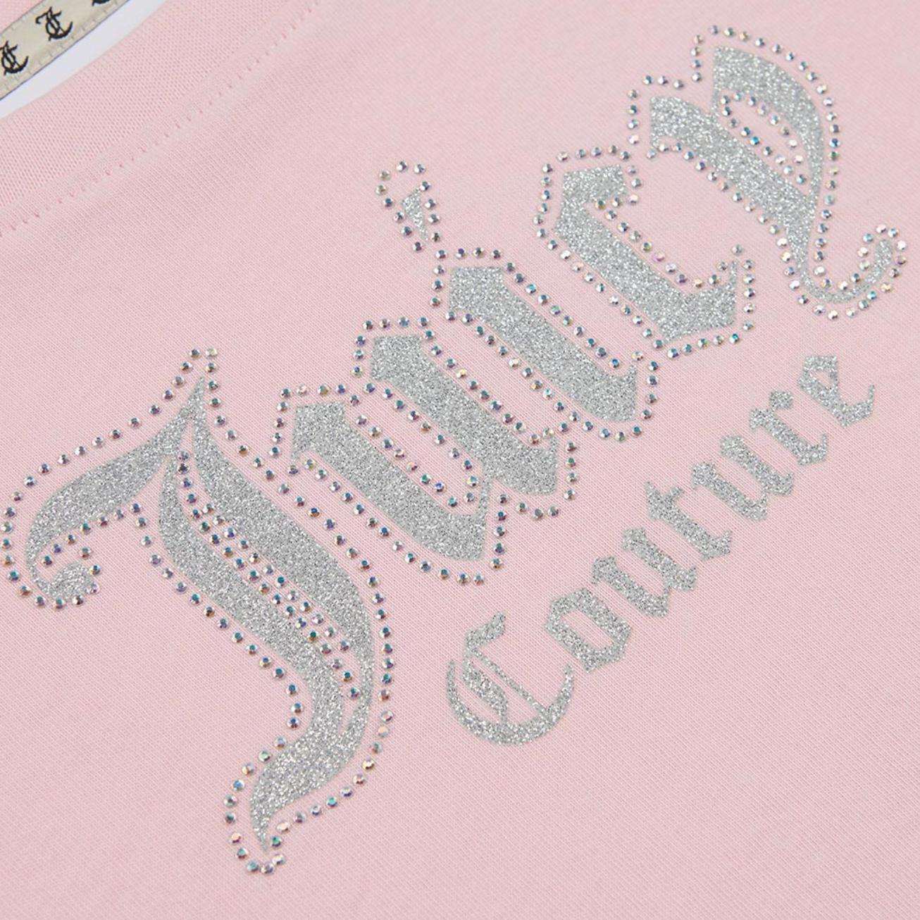 Juicy Couture Girl's Almond Blossom Summer Diamante Oversize Tee & Runner Short Set