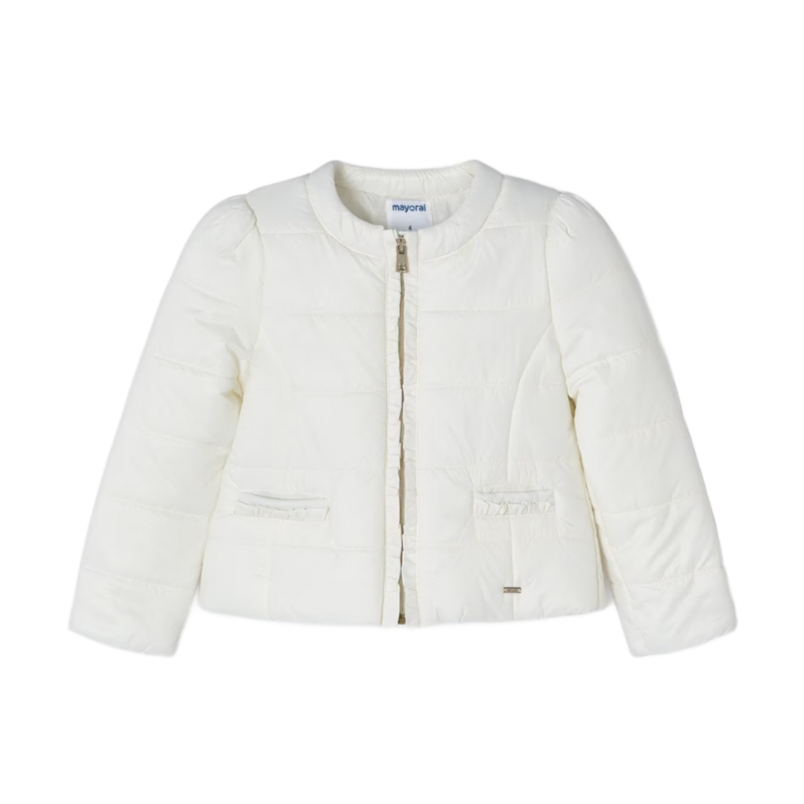 Mayoral Girl's White Quilted Windbreaker