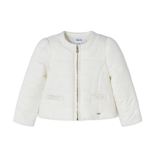 Mayoral Girl's White Quilted Windbreaker