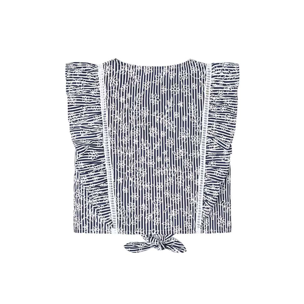 Mayoral Girl's Ink Blue Striped Poplin Blouse