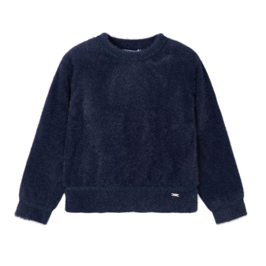 Mayoral Girl's Navy Fur Jumper