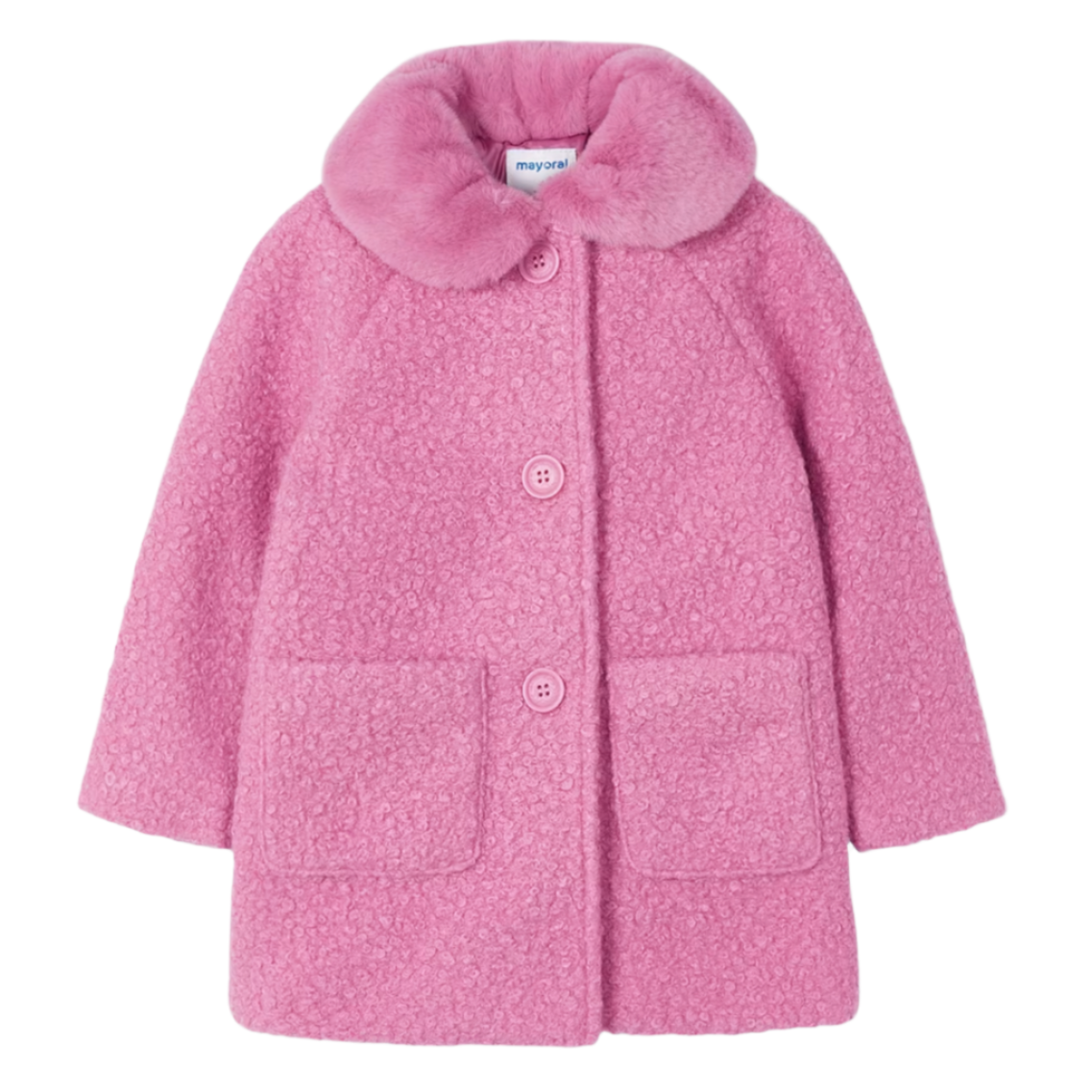 Mayoral Girl's Camellia Pink Teddy Coat