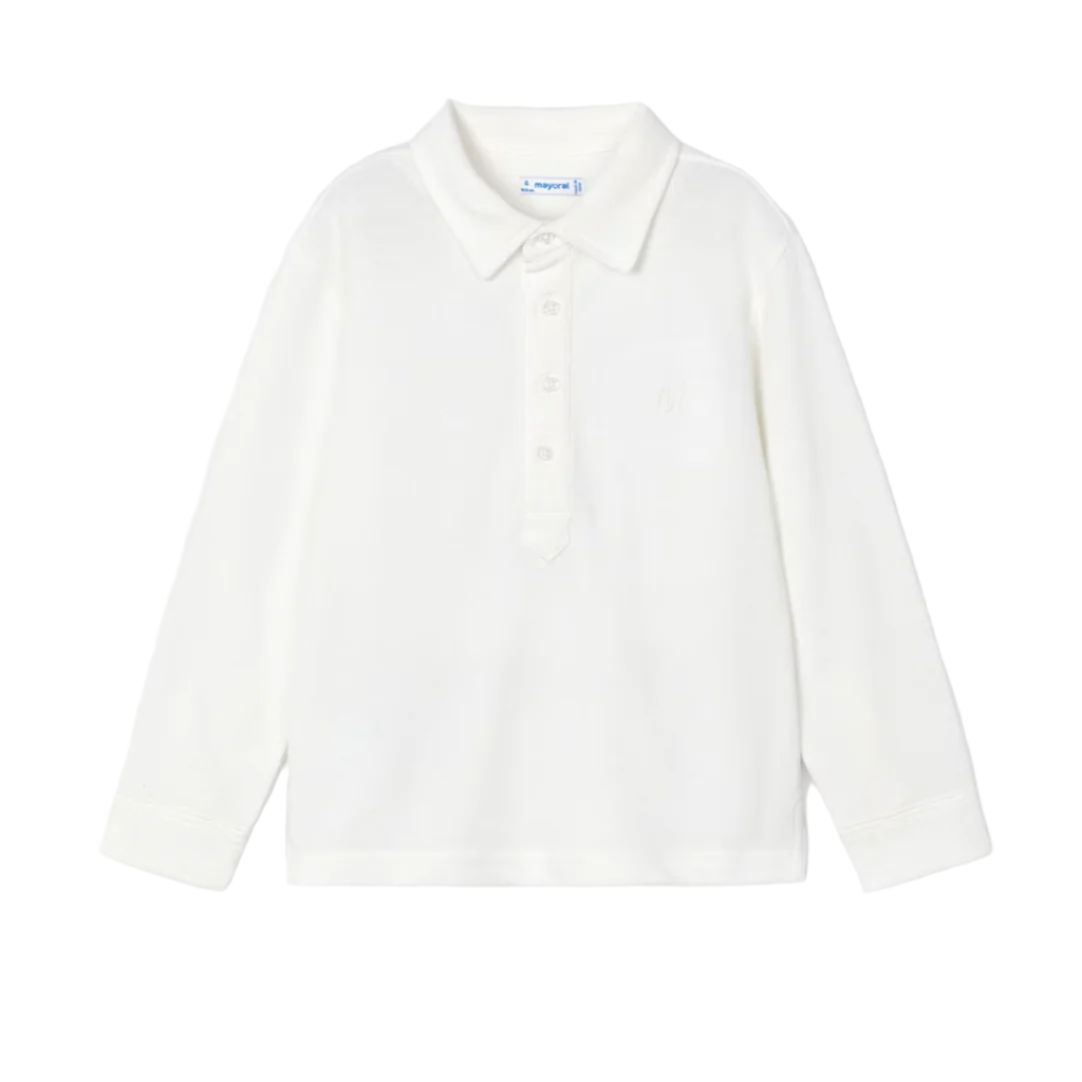 Mayoral Boy's Cream Pique Polo Shirt