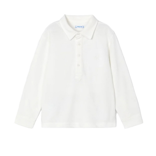 Mayoral Boy's Cream Pique Polo Shirt