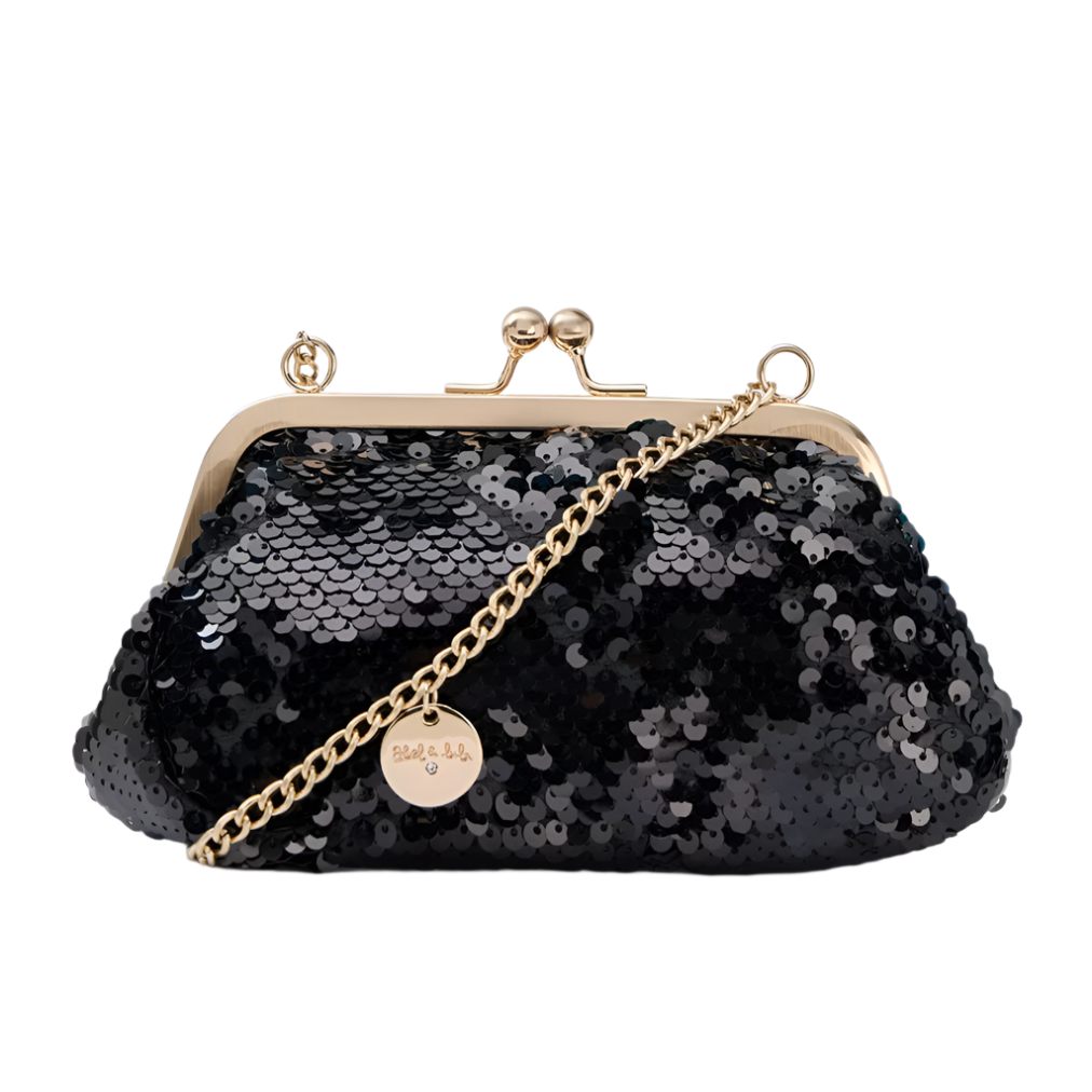 Abel&Lula Girl's Black Sequin Clutch Handbag