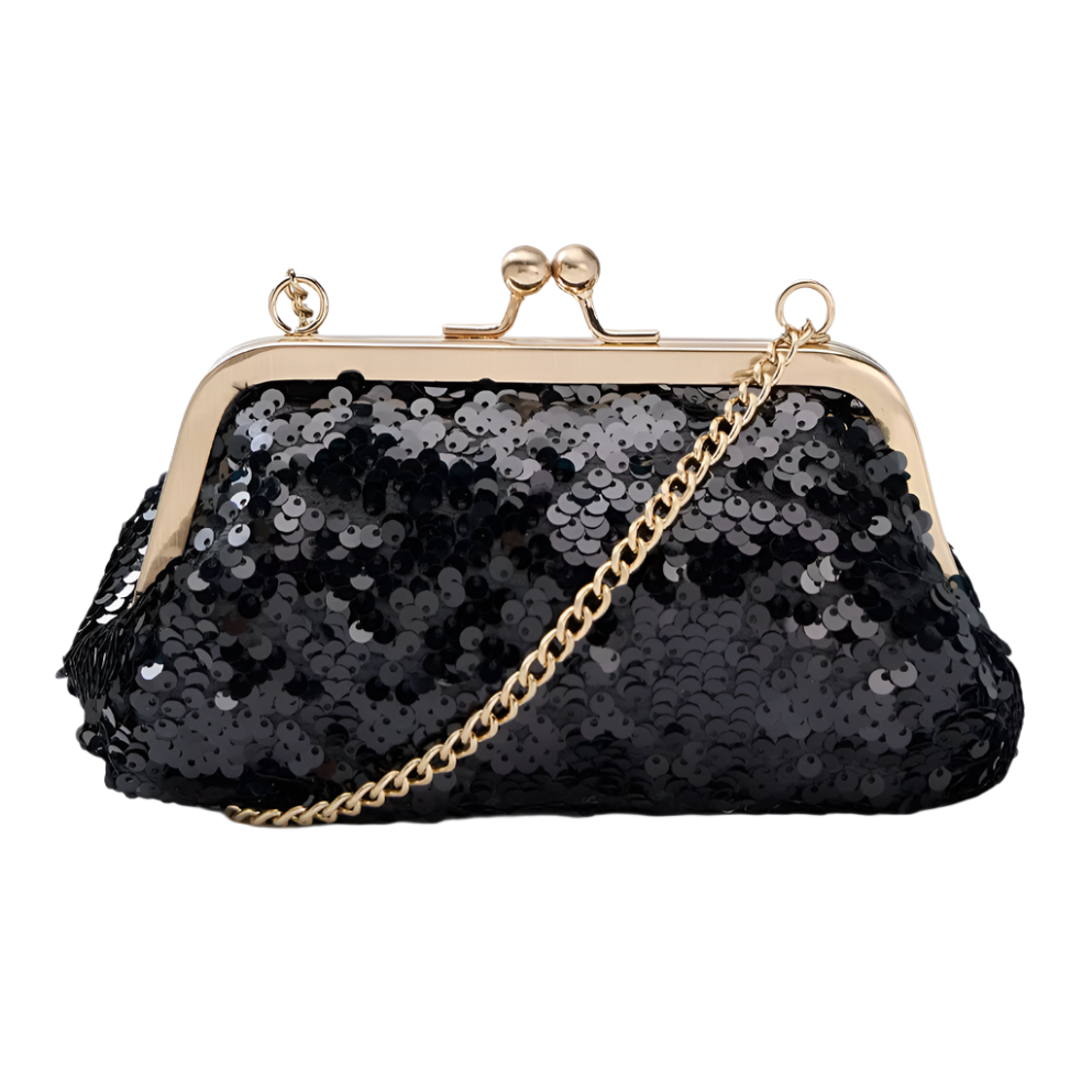 Abel&Lula Girl's Black Sequin Clutch Handbag