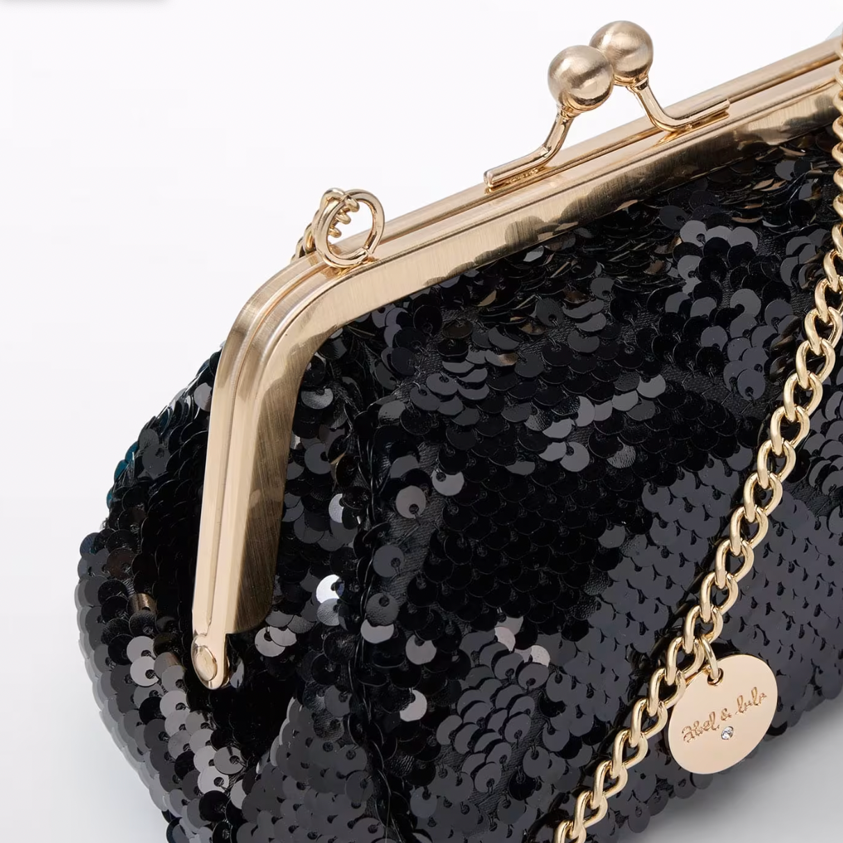 Abel&Lula Girl's Black Sequin Clutch Handbag