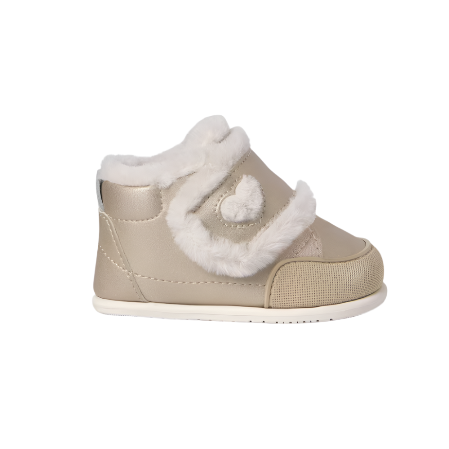 Mayoral Baby Girl's Gold Barefoot Fur Lined Ankle Boots