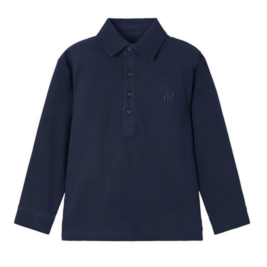 Mayoral Boy's Navy Blue Pique Polo Shirt