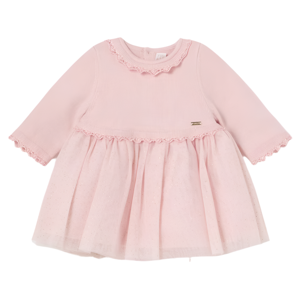 Mayoral Baby Girl's Rose Combined Glitter Tulle Dress