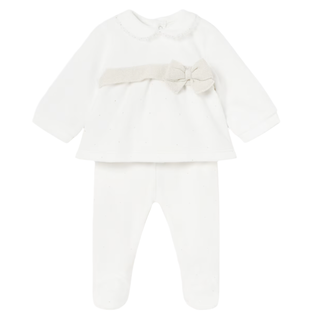 Mayoral Baby Girl's Off White T-Shirt and Leggings Set