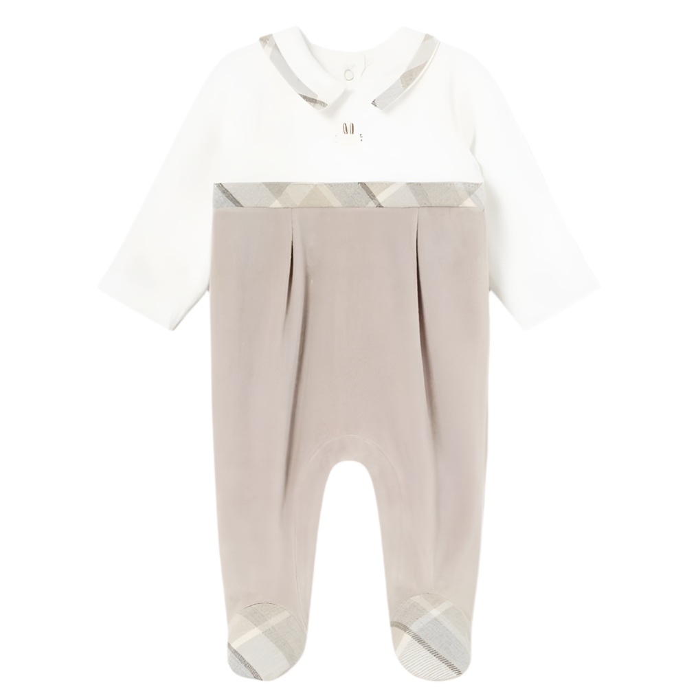 Mayoral Baby Boy's Walnut Romper with Collar